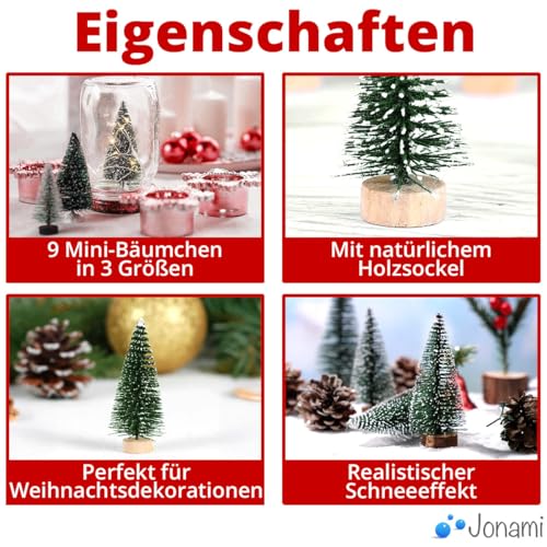 Weihnachtsbaum Mini Künstlich Miniatur Tannenbaum Grün Mini Weihnachts Baum Klein Weihnachtsdeko für Tischdeko, DIY, Schaufenster Figuren 10/16/22CM – 9 Stück – Bild 3