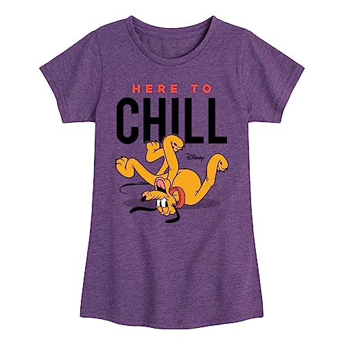Disney Characters - Mickey & Friends - Pluto - Here to Chill - Toddler and Youth Girls Short Sleeve Graphic T-Shirt