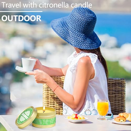 Citronella Candle, Scented Soy Wax Candle Made of Lemongrass Citronella Essential Oil, Portable Tin Candle for Outdoor, Indoor, Garden, Camping, 6 Pack - Image 5