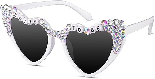 MGupzao Gafas de sol de novia – Gafas de soltera blancas para novia, regalo de despedida de soltera, accesorios de playa para despedida de soltera,