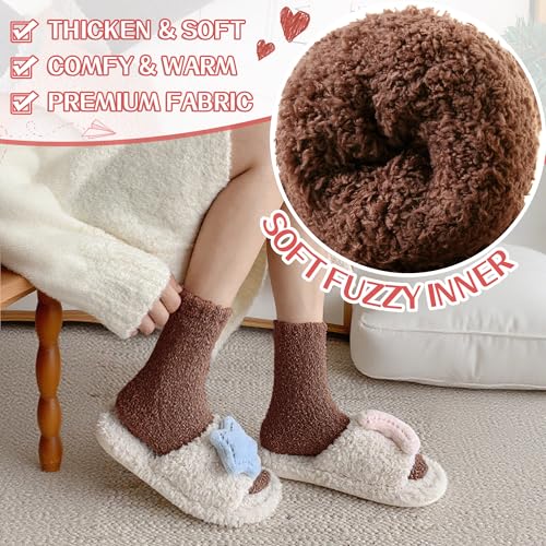 Eyean Womens Fuzzy Fluffy Slipper Socks Warm Winter Soft Thermal Plush Casual Sleep Cozy Home Socks3