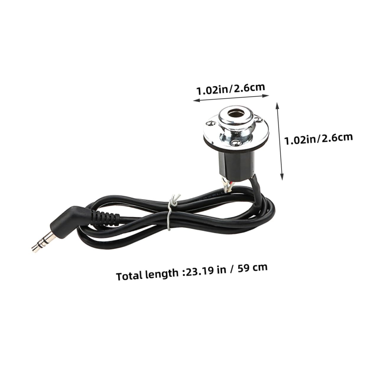 TOYANDONA Guitar End Pin Jack Socket 6.35mm Female 3.5mm Male End Pin Cable for Acoustic Guitars