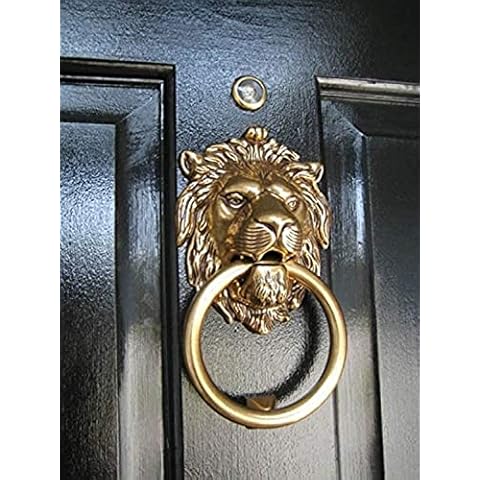 Authentic Vintage Brass Lion Door Knocker Cover
