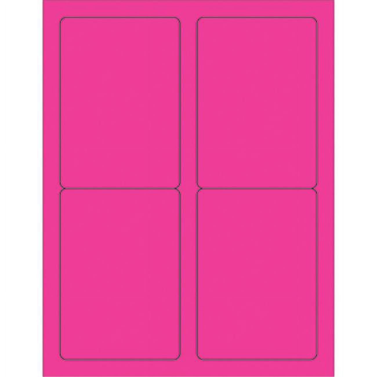3.5 x 5 in. Fluorescent Pink Rectangle Laser Labels - Pack of 400