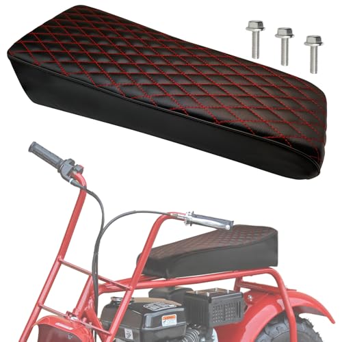 QYMOTO 19 Upgraded Coleman CT200U Seat Red Stitching Pattern for CT200U-A Baja Doodlebug DB30 Mini Bike Seat 200cc Powersports Seats Replacement Seat Cusion Pad Parts Minibike Accessories