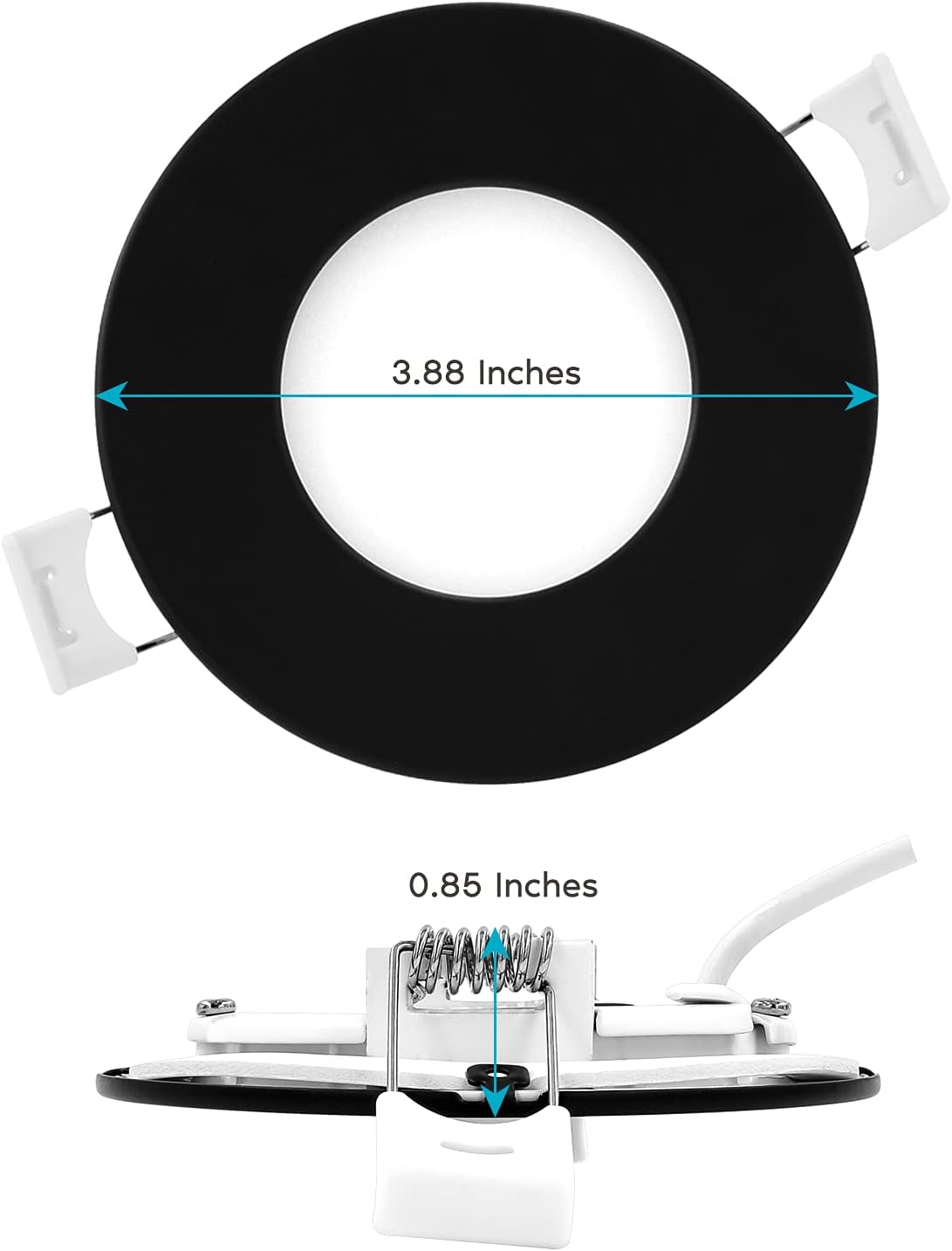 3'' Black LED Canless Recessed Lighting Kit with Switchable White