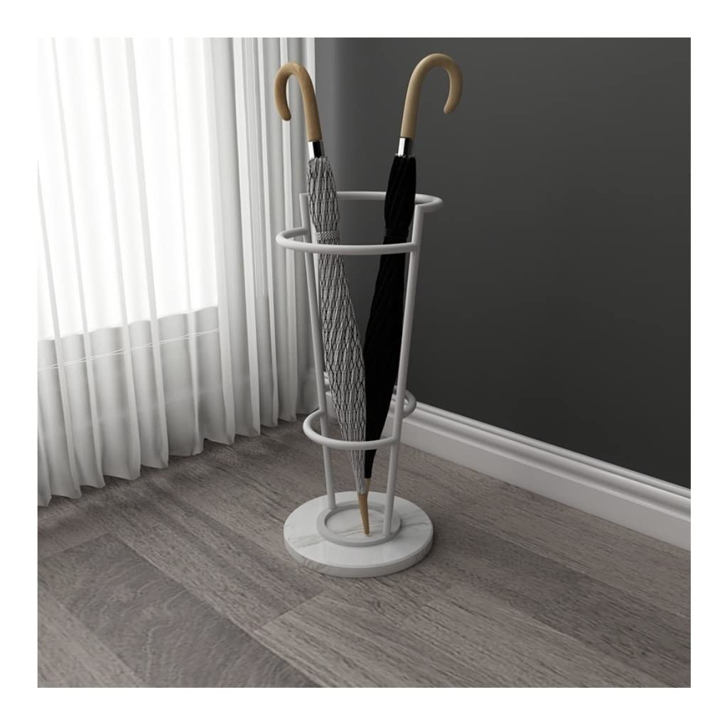 FCXWEVR Metal Umbrella Holder with Marble Base - Free Standing Umbrella Rack for Entryway & Hallway - Stylish White Design for Walking Sticks & Umbrellas - Home nizer