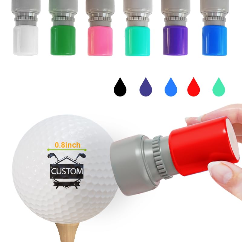 Macchiole Custom Golf Ball Markers Personalised Self-Ink Golf Ball Stamp with Name Monogram Golf ball Stamper Waterproof Ball Marker Gifts for Golfer