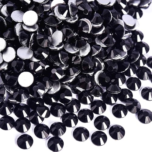 Image of 1440Pieces SS6 /1.9-2mm Flat Back Crystal Rhinestones Round Gems for Nail Art,Jet Black