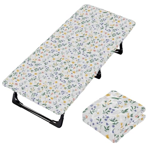 Small Yellow Purple Flowers Travel Toddler Bed Sheet Soft & Comfortable Cot Sheet for Bed Mattress Pad for Children Daycare Cot 50' x 25' (Bed Not Included)