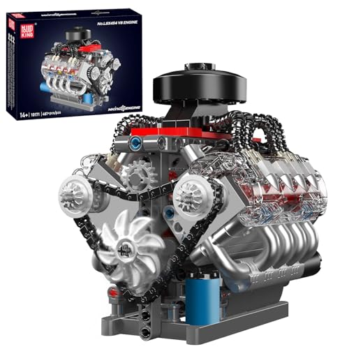 Mould King 10087 Technik Vier Zylinder Reihenmotor Bausteine Modell, 1787 Teile In-line Engine Modellbausatz Bausteinset als Spielzeug/Geschenk/Sammlerstücke