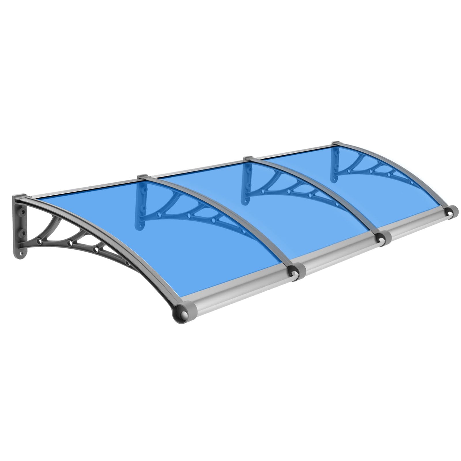 LWJSOCP Rainproof Door Canopy 40x146in UV & Snowproof Outdoor Aw with Plastic-Steel Brackets Polycarbonate Overhang for Porch Patio & Front Door Protection