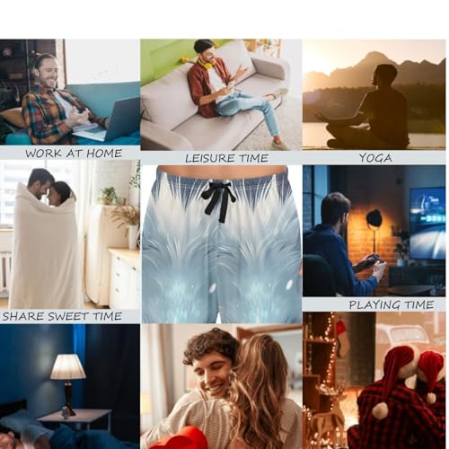 Men's Pajama Pants Wolf Winter Forest White Wolves PJ Lounge Pants4