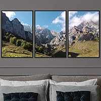 3 Piece Framed Canvas Wall Art Mountain Landscape Canvas Prints Home Artwork Decoration for Living Room,Bedroom - 16
