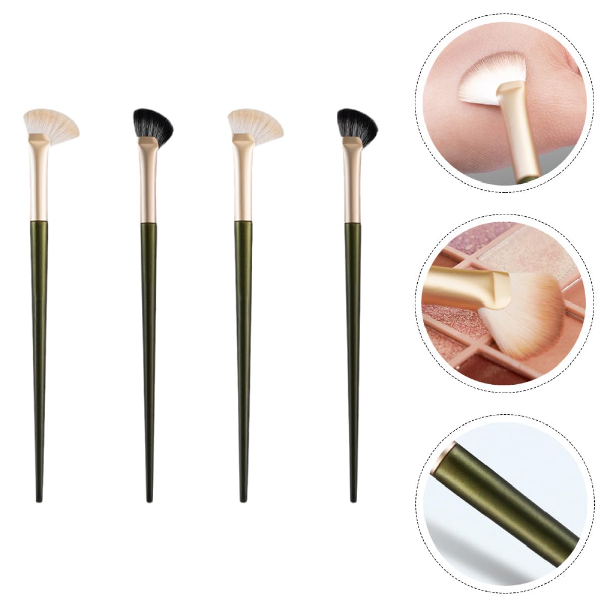 CLISPEED 4Pcs Angled Nose Contour Brush Dual Ended Highlighting Blending Cosmetic Brush for Precise Nose Contouring for Makeup Beginners and Professionals Versatile