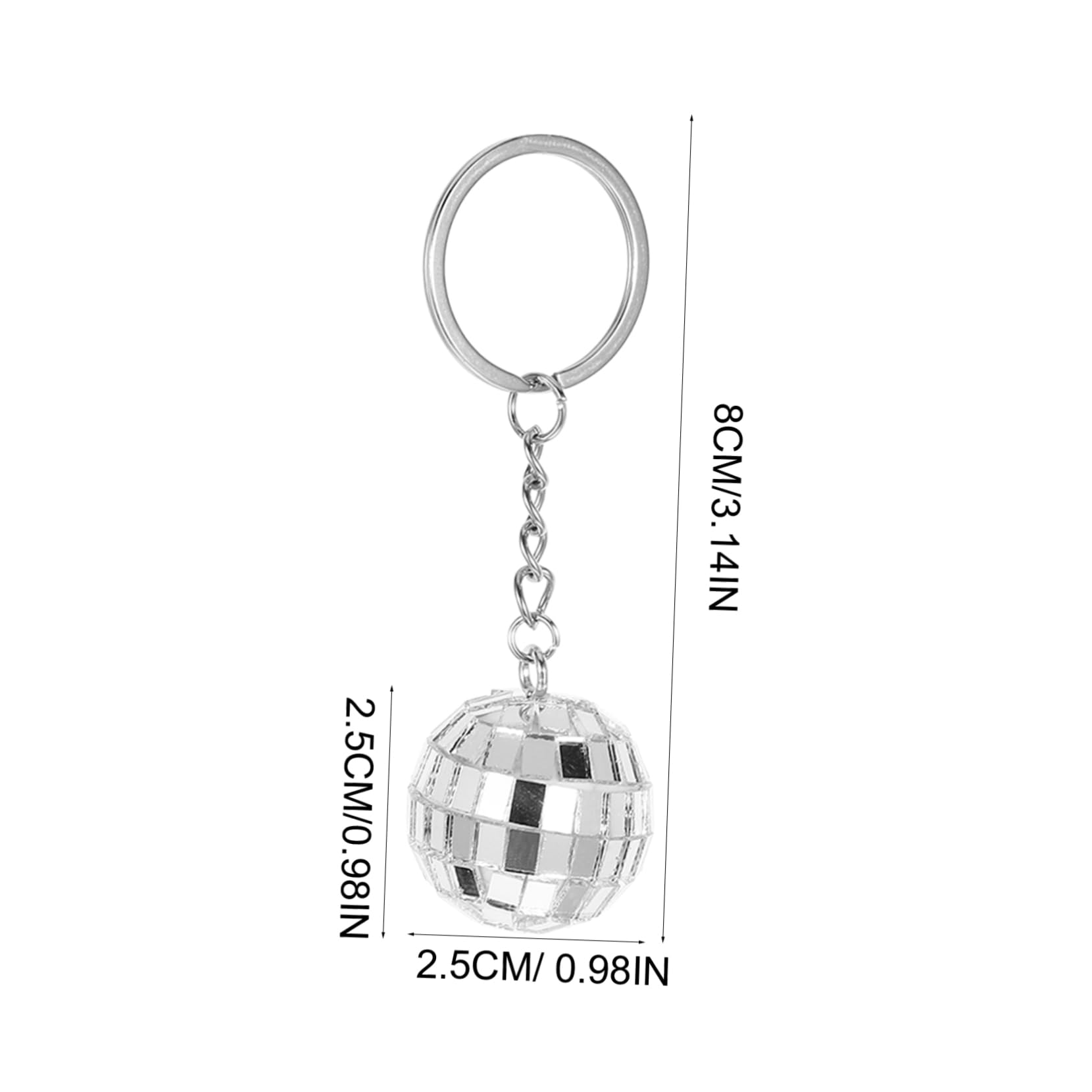 POPETPOP 10piezas Llavero de Bola de Discoteca Espejo Adorno de Bola de Discoteca para Equipo Colgante para Bolso Llavero Decorativo