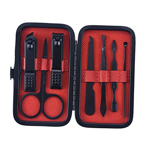 LALADEFIEE ステンレススチール製ネイルカッターセット 7点 マニ キット 爪切り トリマー はさみ 女性用 男性用