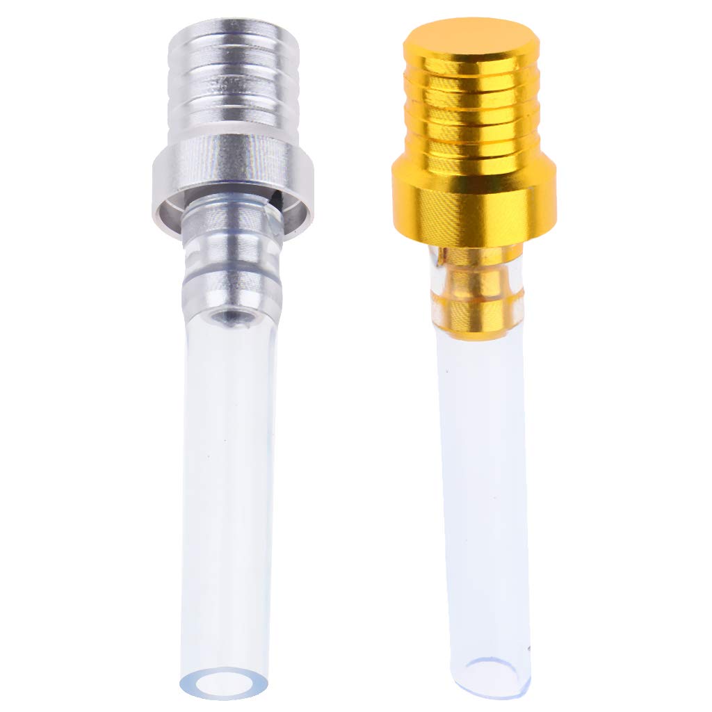 Easnea Yellow/Silver Pack Of 2 Gas Petrol Fuel Tank Cap Valve Air Vent Breather Hose Pipe Universal For Atv Quad Pit Dirt Bike Motocross - +