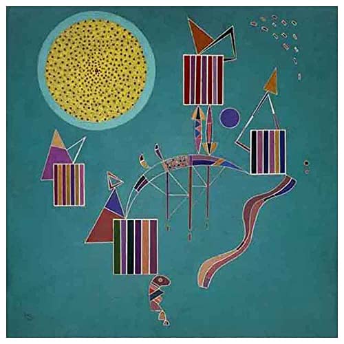 Wassily Kandinsky《intime Nachricht》Leinwandbilder abstrakt Kunstdruck Bilder Reproduktion Leinwanddruck Bilder Leinwand Gemälde Wanddekoration Wandbild（20x20cm）8x8inch,Ungerahmt)