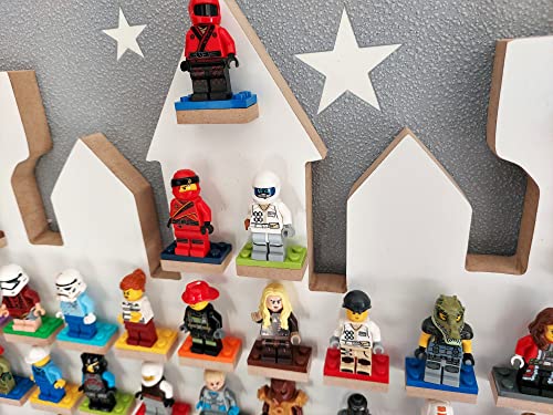 Kinderzimmer Regal für 55 minifiguren aufbewahrung, Spielzeug aufbewahrung in Form Einer Ritterburg, Kinder schaukasten… – Bild 6