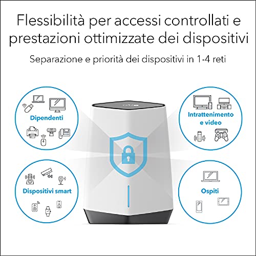 Netgear Orbi Pro Router Mesh Wi-Fi 6 Tri-Band per l'Azienda o la Casa (SXR80), 4 SSID, VLAN, QoS, Copertura fino a 200 m² e 80 Dispositivi, AX6000 (fino a 6 Gbps) - Router - Immagine 3