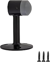 Vista 1 de Gooseneck Door Stop Wall Protector with Rubber Tip, Design House Matte Black Aluminum Door Stopper, 2-Pack, 189290-MB