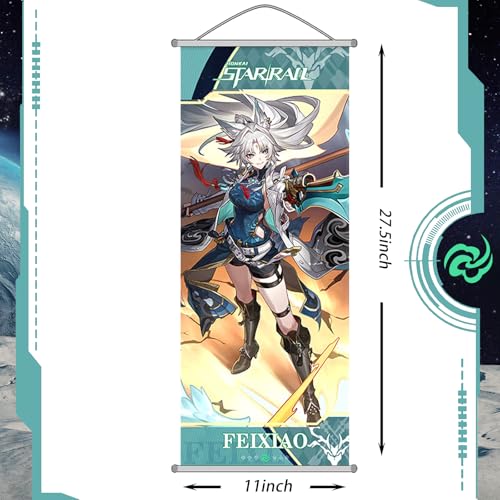 Image of Honkai: Star Rail Scroll Poster for Indoor Decor(27.5 inch x 10 inch), Hanging Wall HD Printing Artistic Canvas Honkai: Star Rail Character Posters for Game lovers. (FeiXiao)