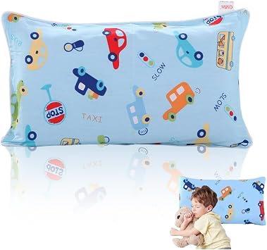 YUVKIN Taie d'Oreiller Enfant 100% Coton Peigné Fermeture Enveloppe (40 x 60 cm)