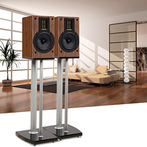 Speaker Stands Wooden Metal Bracket Cinema Audio-Visual Equipment Rack Home Audio Floor Stand (Color : Silver, Size : 77Cm (30.3 Inch)) #TOP3