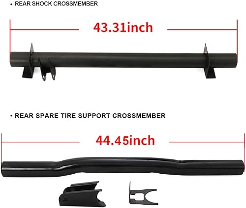 Miniatura 6 de ELITEWILL 4 piezas de travesaño delantero y trasero de soporte del tanque de combustible, travesaño de montaje de choque superior trasero, soporte