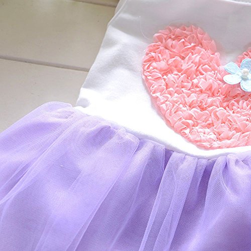 BAOBAOLAI Vestido de verão para bebês meninas com estampa de coração Conjunto de saias tutu de malha