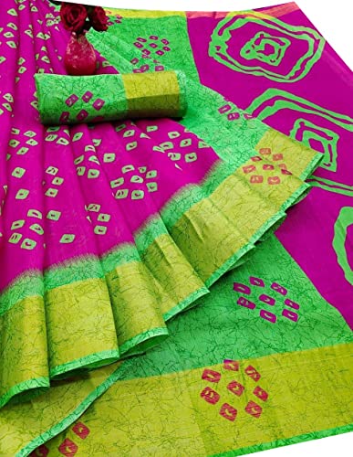 Image of Yashika Womens Linen Blend Printed Saree With Blouse Piece(NIYATI PINK Free Size)