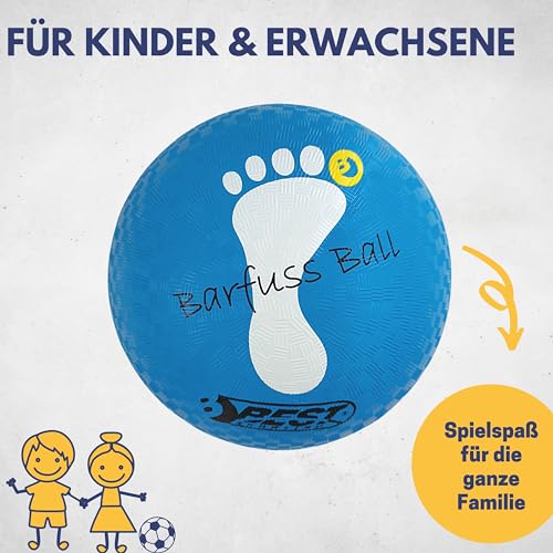 Best Sporting 10157 - Barfußball in Blau, Leichter Barfuß-Fußball, Größe 5, hochwertiger Softball, elastischer Ball aus Soft-Gummi, Bälle für Kinder