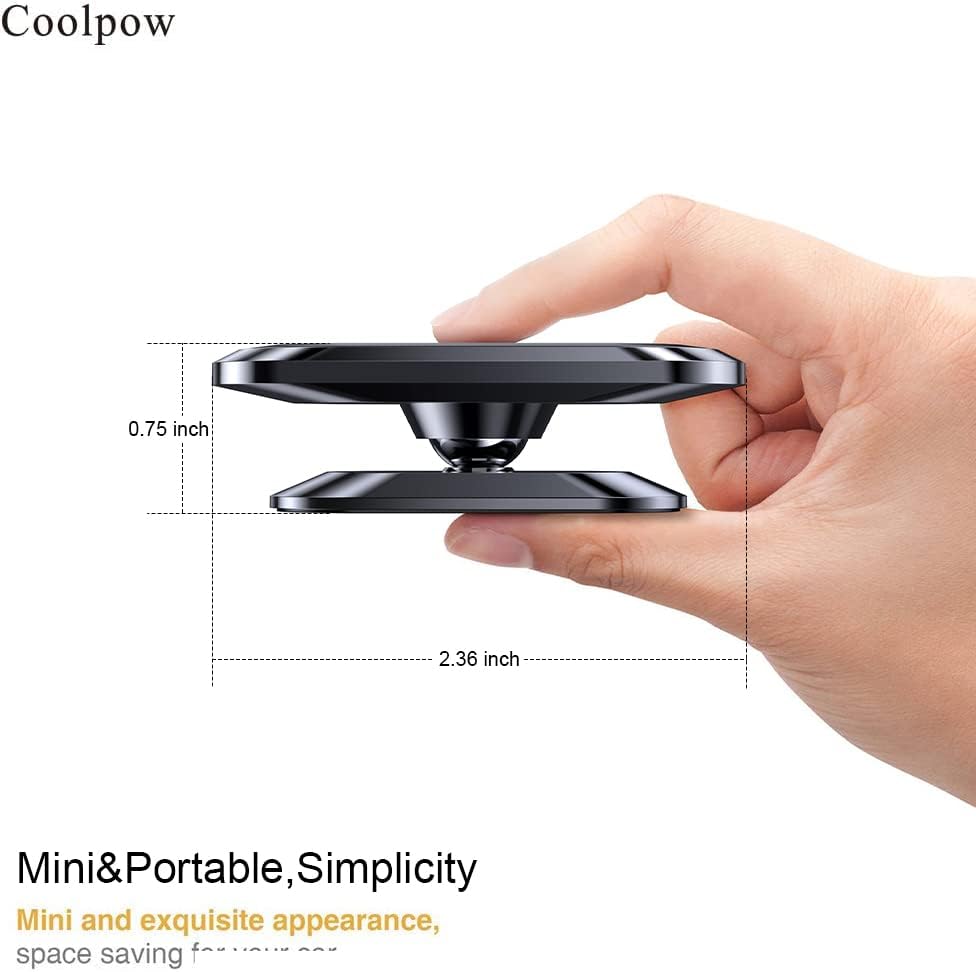 Miniatura 9 de Paquete de 2 Soporte magnético de teléfono para el tablero del automóvil Imán fuerte Soporte magnético para teléfono del coche 4 placas Soporte de