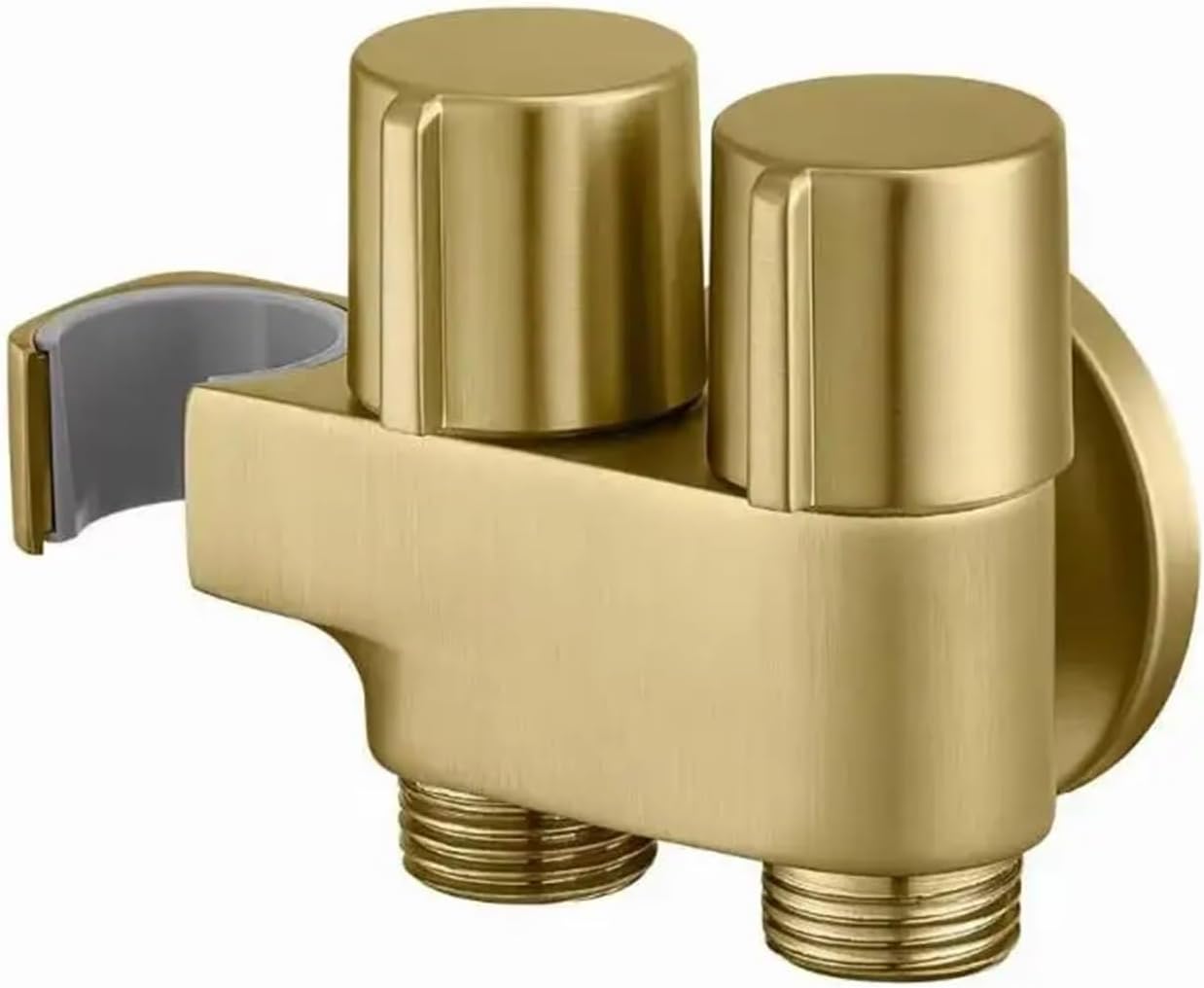 1 Inlet 2 Outlet Dual Bidet Angle Valve with Holder for Bidet Shower BD234(Gunmetal Gray)