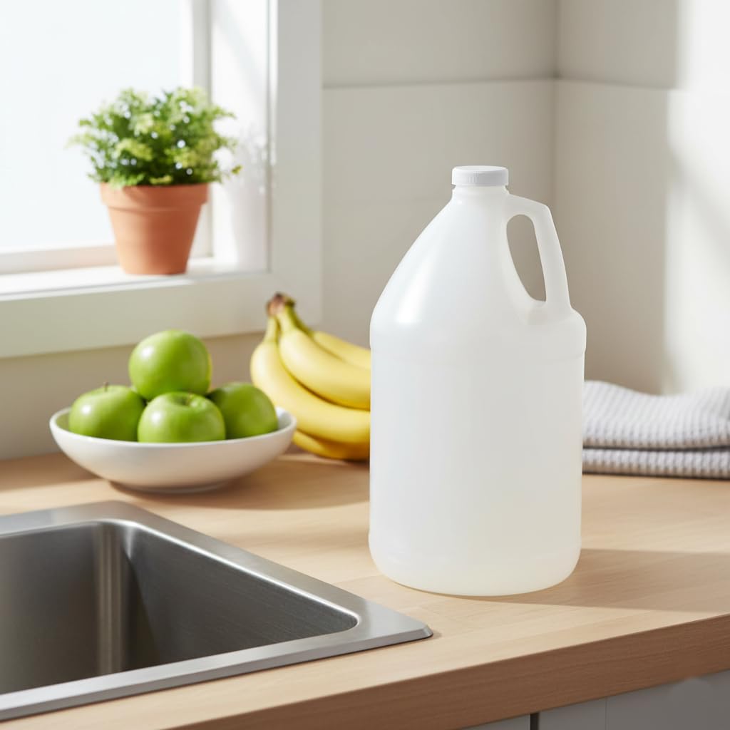 FastRack 1 Gallon Water Jug (9-Pack) | Round Reusable Plastic Jugs with Lids | BPA-Free HDPE Water Container for Liquid Storage, Brewing, Camping & Emergency Prep