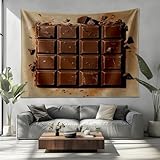 Wandteppich Psychedelic Dunkelbraun Weich Vlies Wandbehang Wanddeko für Wohnzimmer Schlafzimmer Schokolade Gitter Picknickdecke Tapisserie Wandkunst Dekore (200x150cm)