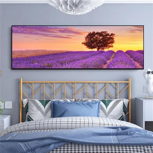 Affiche lavande de Provence sur toile de 30x90 cm sans cadre pour salon - 2