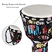 BGMUSER Djembe African Hand Drum 10'' x 20'' Goatskin Drumhead With Lightweight Fabric Cover PVC Body (Colorful Elephant Pattern)