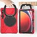 PboyiqiS Heavy Duty Case for Galaxy Tab S10 Ultra 2024/S9 Ultra 2023/S8 Ultra 2022, Hybrid Rugged Case with S Pen Holder, Shockproof Kids Case with 360 Rotating Stand/Shoulder Strap (Red)