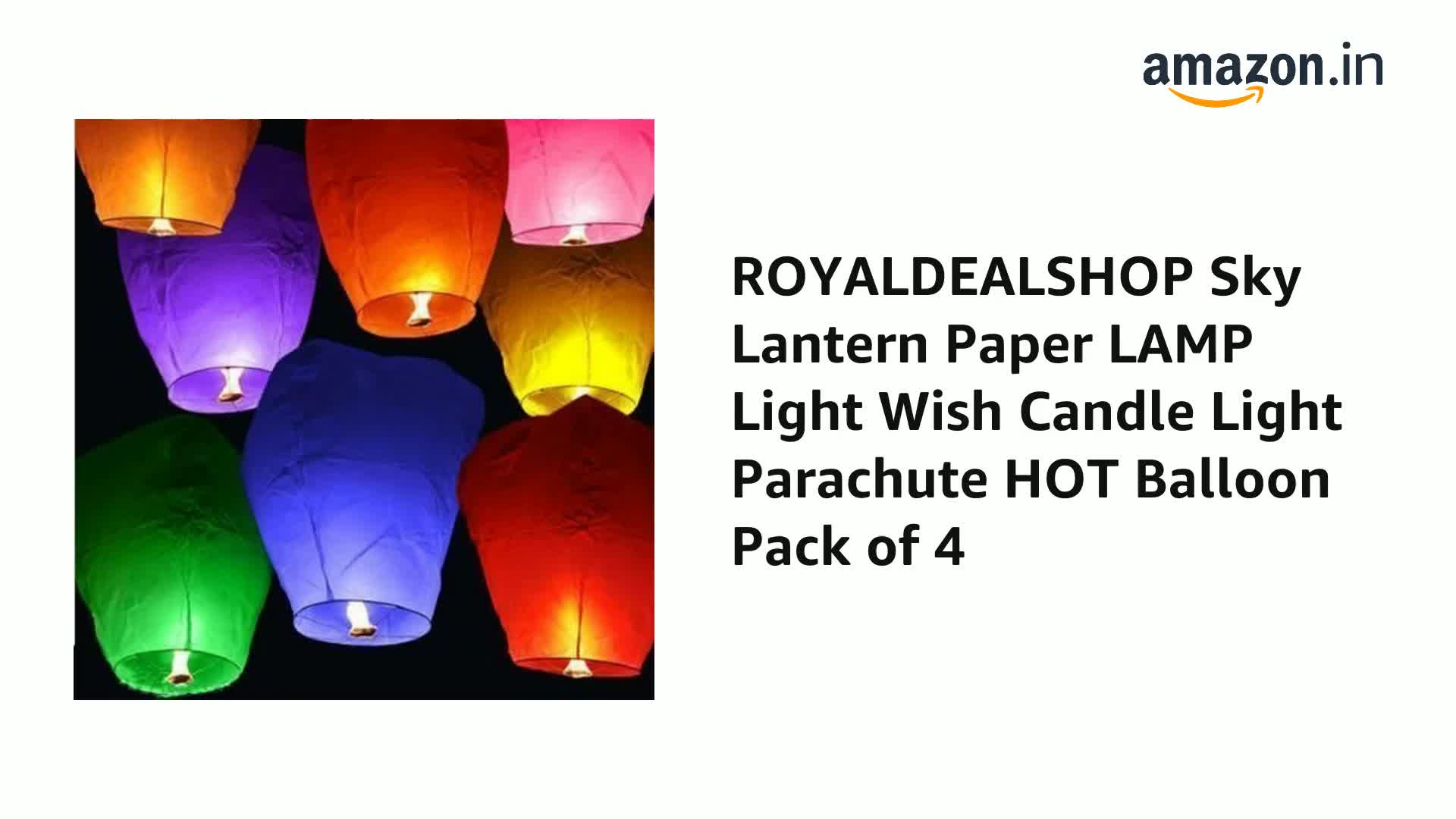 Sky Lantern Paper LAMP Light Wish Candle Light Parachute HOT Balloon Pack of 4
