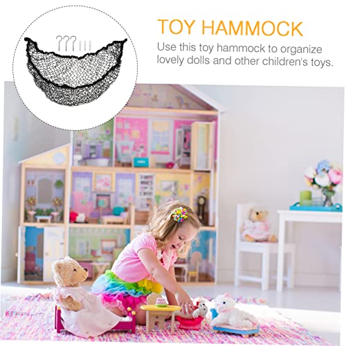 Hamac pour peluches filet de rangement suspendu grande capacité en polyester noir