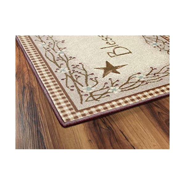   Brumlow-Mills-Bless-Our-Home-Berry-Blossoms-Floral-Welcome-Door-Mat-for-Entryway-Kitchen-or-Home-Decor-Area-Rug-20-x-44-Deep-Red