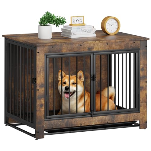 Dog-Crate-Furniture-Dog-Crate-End-Table-for-Medium-and-Large-DogsWooden-Cage-Kennel-Furniture-Indoor-Modern-Dog-Crate-with-Multi-Purpose-Removable-Tray-Double-Doors-Dog-Furniture Dog Crate Furniture Dog Crate End Table for Medium and Large DogsWooden Cage Kennel Furniture Indoor Modern Dog Crate with Multi Purpose Removable Tray Double Doors Dog Furniture