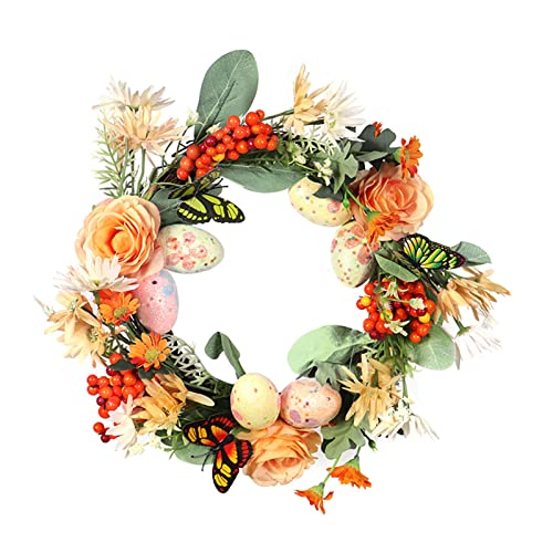 Guirnalda de luz de Pascua, diseño de mariposa, flor de Pascua, accesorio para decoración de pared, decoración del hogar, fiesta casual, suministros para festivales de Pascua (sin luz, 30 cm)