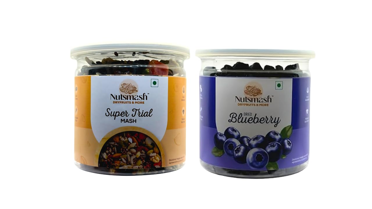 Nutsmash Healthy Dehydrated Fruits Combo of Super Trail Mix 500G + Blueberry-500G-image-26