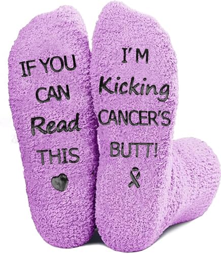 PartyGalore Breast Cancer Socks Gifts for Women, Breast Cancer Awareness Socks, Cancer Care Gifts, Chemotherapy Must Haves