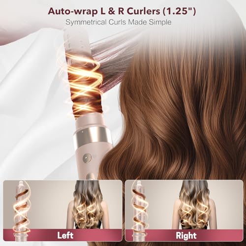 Image of Mythsight StyleVibe 8-in-1 Air Styler, Diffuser Hair Dryer & Blow Dryer Brush with Travel Bag - Auto Wrap Curls(L /R), Fast Drying, Thermal Brush for Smooth Blowouts & Frizz-Free Volume, No Heat Damage