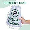 8 Pack Reserved Parking Cone Sleeve Bright Reflective Reserved Sign 360° High Visible Message Sleeve Reserved Parking Signs for Traffic Safety Cones, Driveway Road Commercial Residential Area Use #1
