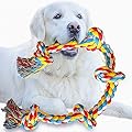 XXL Large Dog Chew Ropes (34inch) Toys for Aggressive Chewers,5 Knots Indestructible Cotton Rope for Large Breed,Heavy Duty Dental Dog Rope Toys for Medium Dogs,Tough Dog Toys for Tug of War